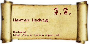 Havran Hedvig névjegykártya